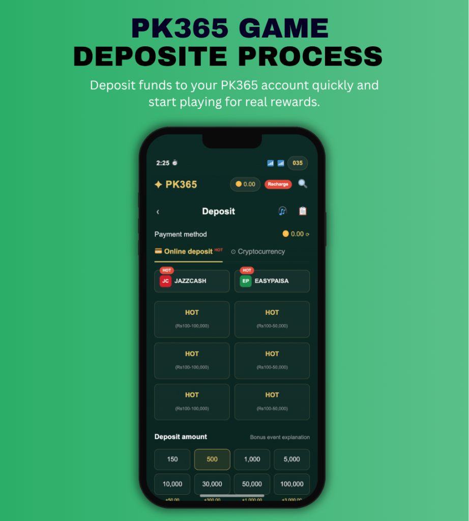 pk365 deposit